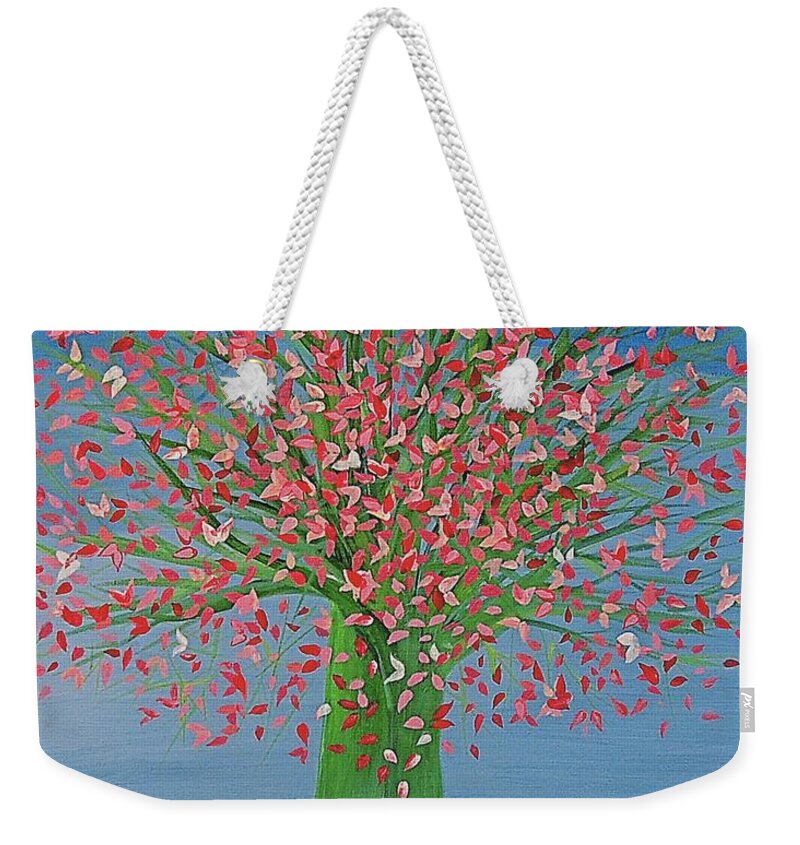 Spring Weekender Tote Bag featuring the painting Spring Fantasy Tree by jrr by First Star Art