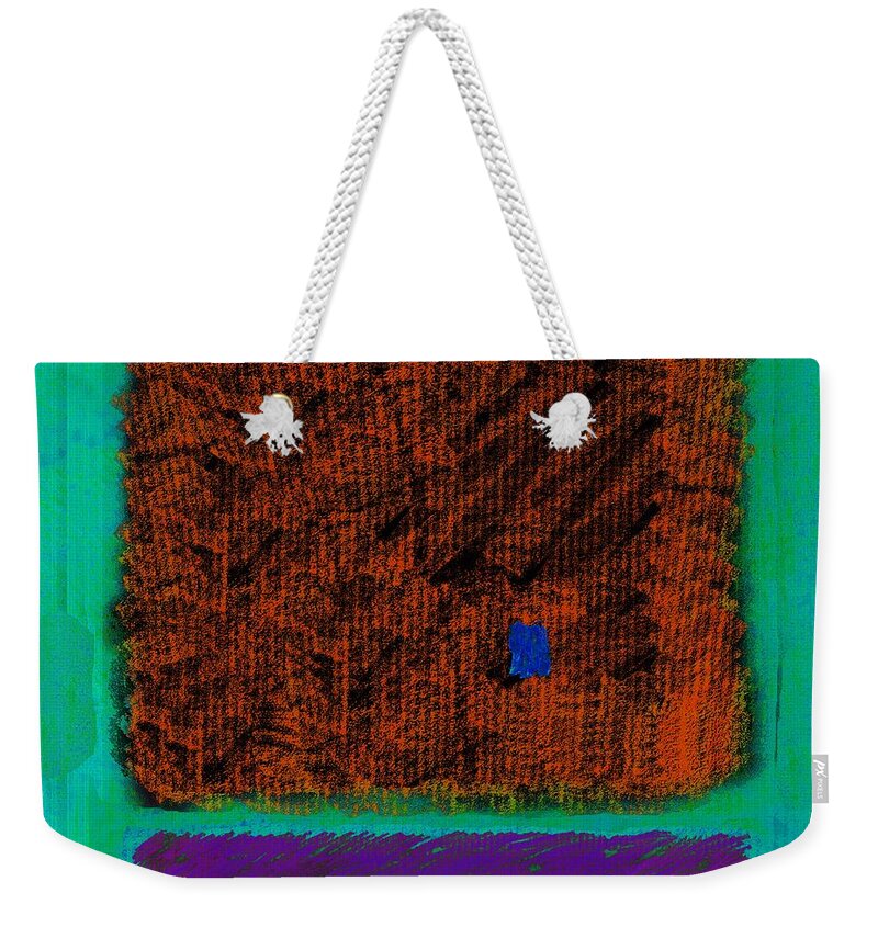  Weekender Tote Bag featuring the painting Square on Turquoise by Dale Moses