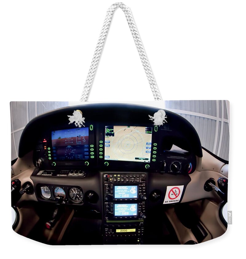 Cirrus Sr22 Weekender Tote Bag featuring the photograph SR22 Cockpit by Paul Job