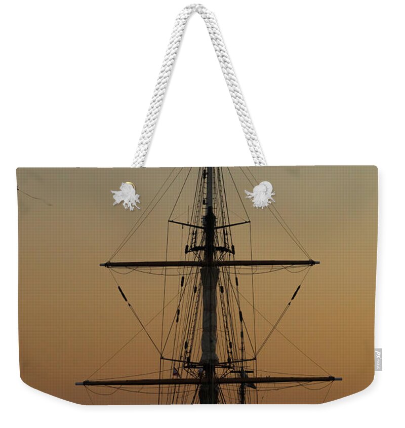 1987 Weekender Tote Bag featuring the photograph S S V Corwith Cramer in Key West by Ed Gleichman