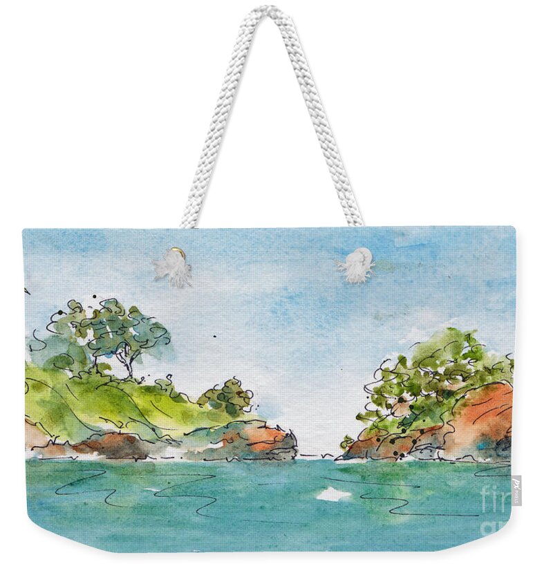 Impressionism Weekender Tote Bag featuring the painting St Lucia From The Harbour by Pat Katz