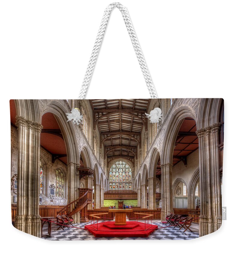 Oxford Weekender Tote Bag featuring the photograph St Mary The Virgin Church - Nave by Yhun Suarez