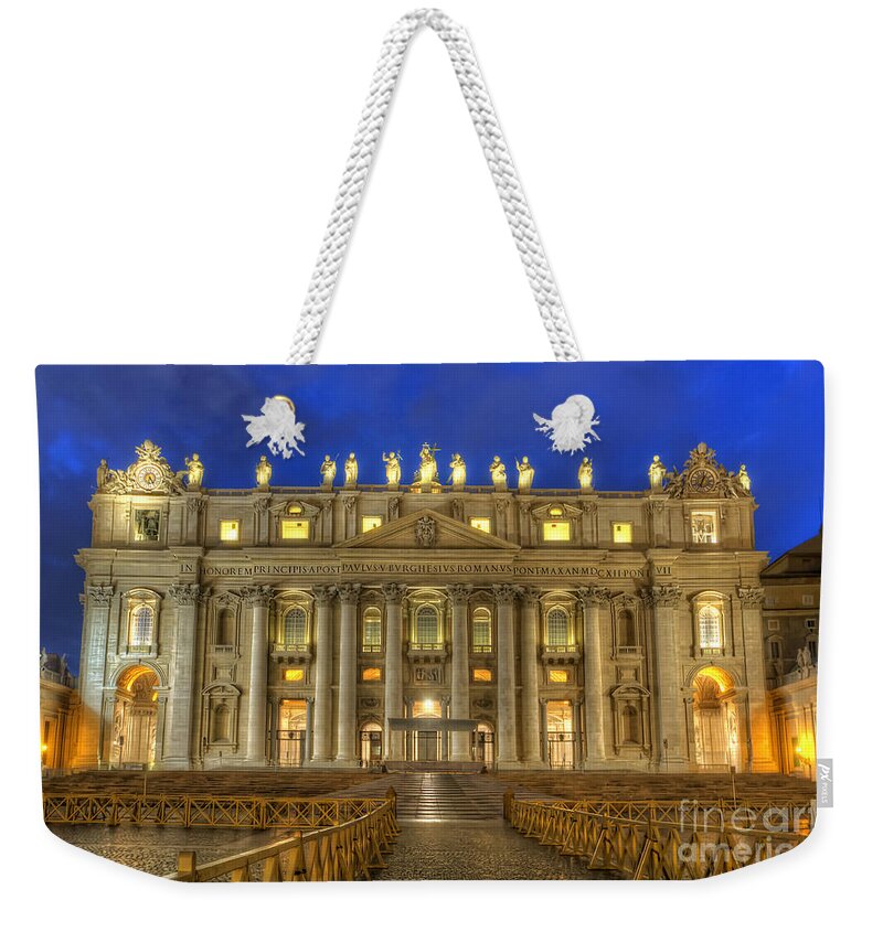 Yhun Suarez Weekender Tote Bag featuring the photograph St Peter's Basilica 4.0 Blue Hour by Yhun Suarez