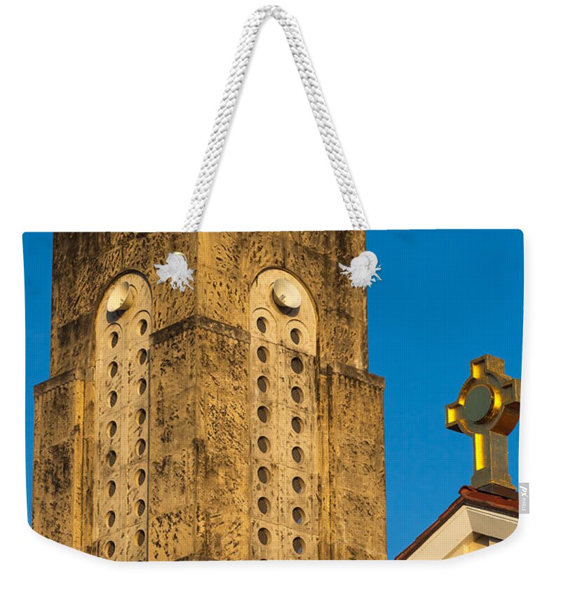 1948 Weekender Tote Bag featuring the photograph St Sophia Tower and Crosses by Ed Gleichman