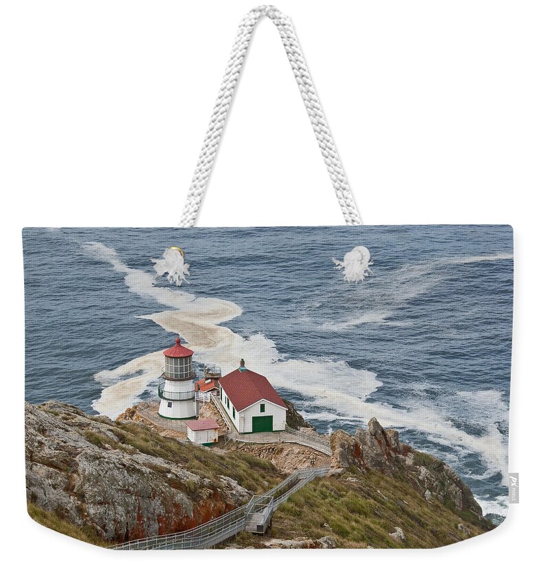 Architecture Weekender Tote Bag featuring the photograph Stairway Leading to Point Reyes Lighthouse by Jeff Goulden