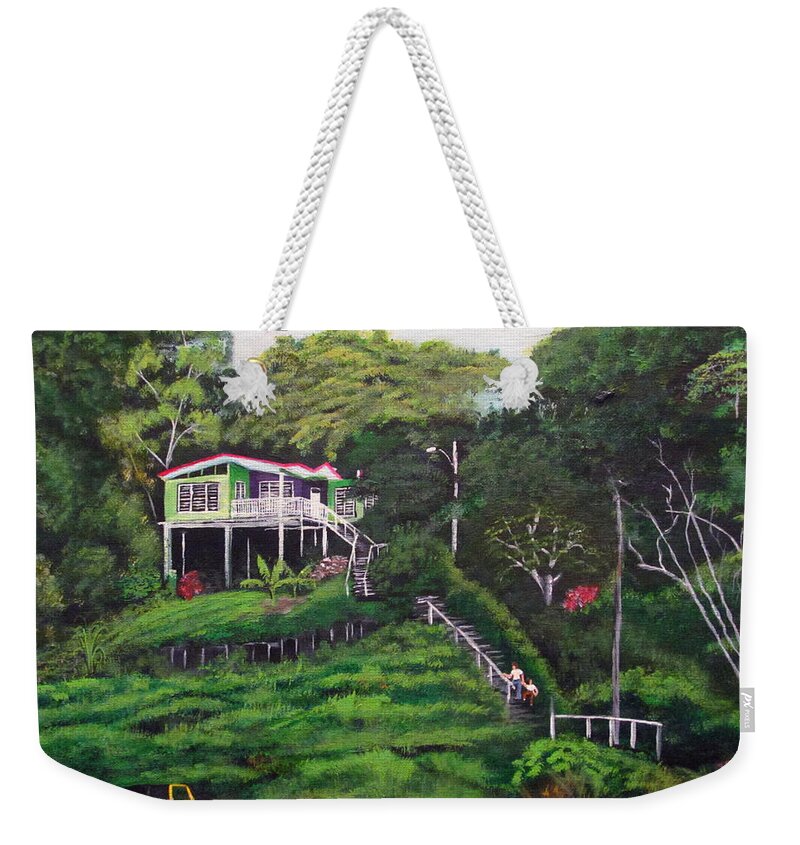 Island House Weekender Tote Bag featuring the painting Stairway To Heaven by Luis F Rodriguez