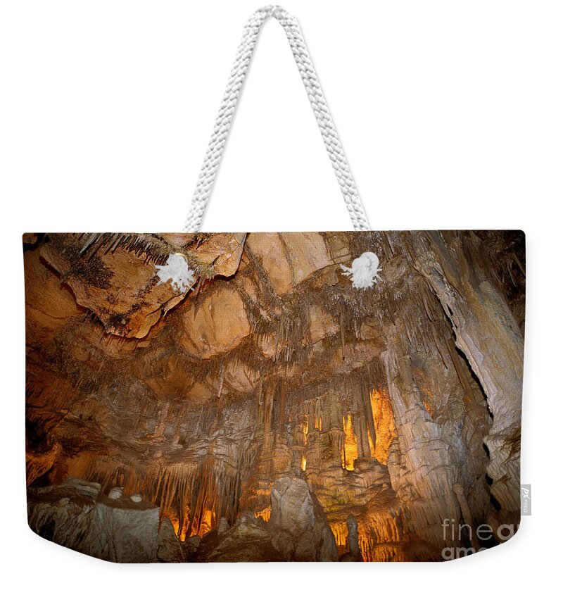 Geology Weekender Tote Bag featuring the photograph Stalactites In Lehman Cave, Great Basin by Ron Sanford