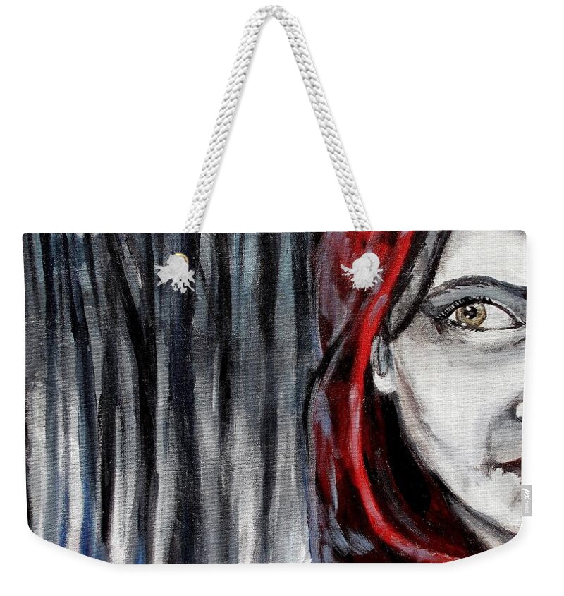 Little Red Riding Hood Weekender Tote Bag featuring the painting Stalked by Shana Rowe Jackson