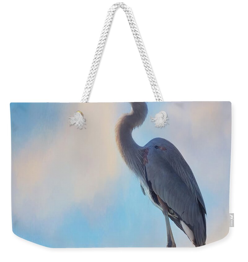 Great Blue Heron Weekender Tote Bag featuring the photograph Standing Tall by Kim Hojnacki