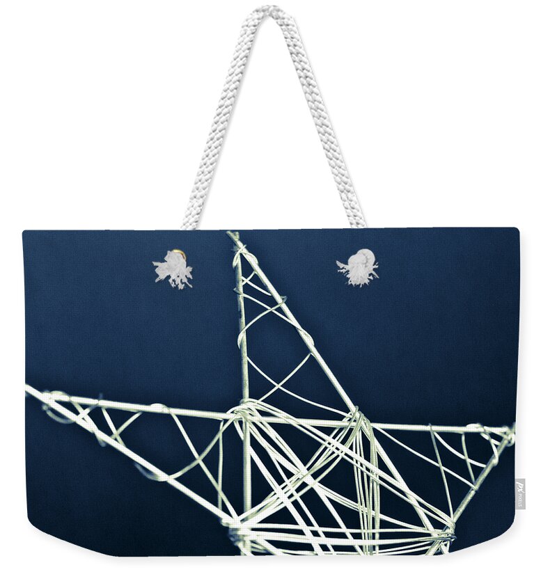 Blue And White Weekender Tote Bag featuring the photograph Star Light Star Bright by Christi Kraft