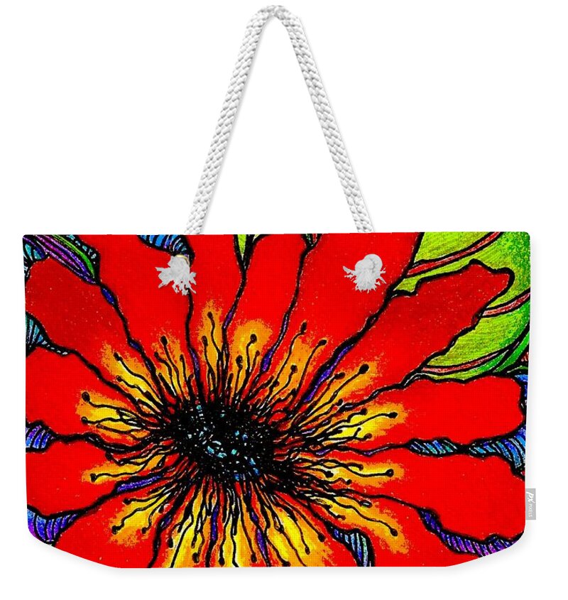 Floral Weekender Tote Bag featuring the digital art Starchild by Mary Eichert