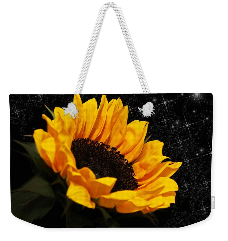 Sunflower Weekender Tote Bag featuring the photograph Starlight Sunflower by Judy Vincent