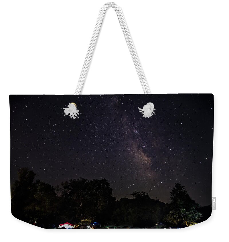 Night Weekender Tote Bag featuring the photograph Starry Night Milky Way by Stacy Abbott