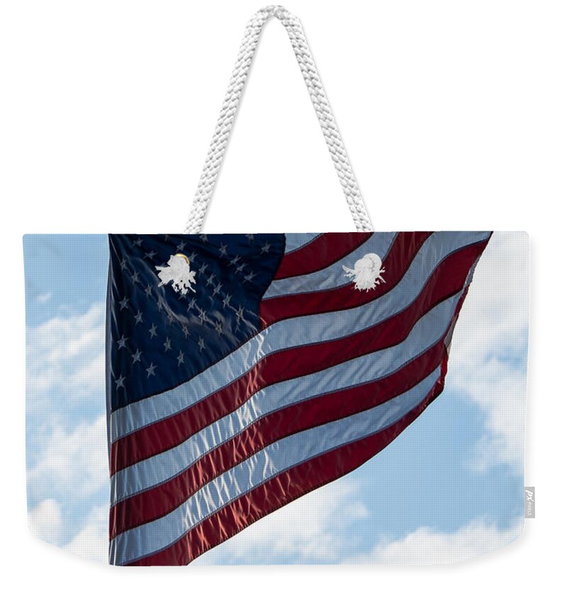 Flag Weekender Tote Bag featuring the photograph Stars and Stripes by Holden The Moment
