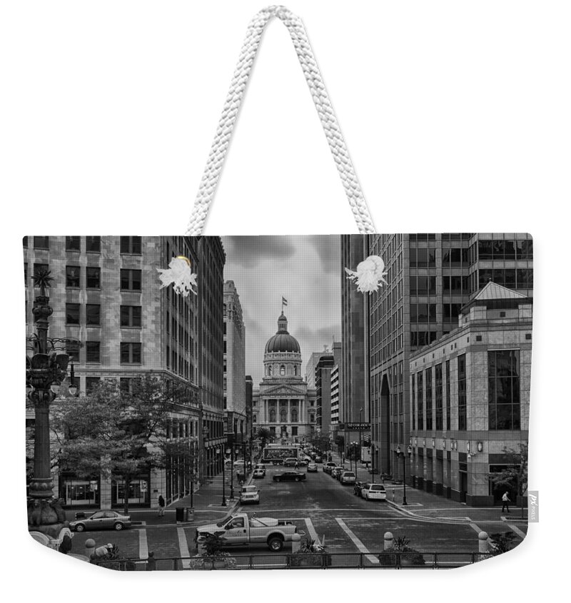 Indianapolis Weekender Tote Bag featuring the photograph State Capitol Building by Howard Salmon