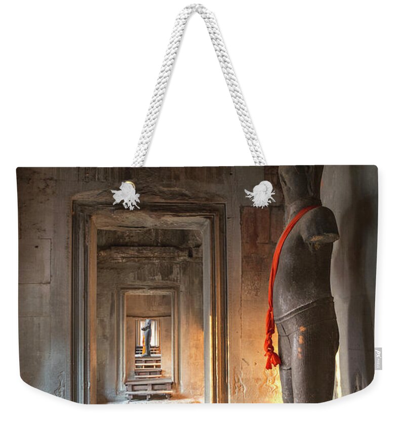 Statue Weekender Tote Bag featuring the photograph Statue, Angkor Wat, Cambodia by John Harper