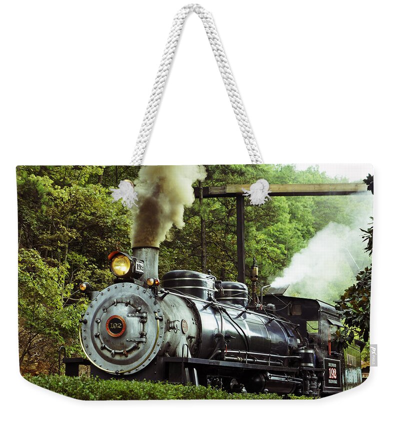 Train Weekender Tote Bag featuring the photograph Steam Engine by Laurie Perry