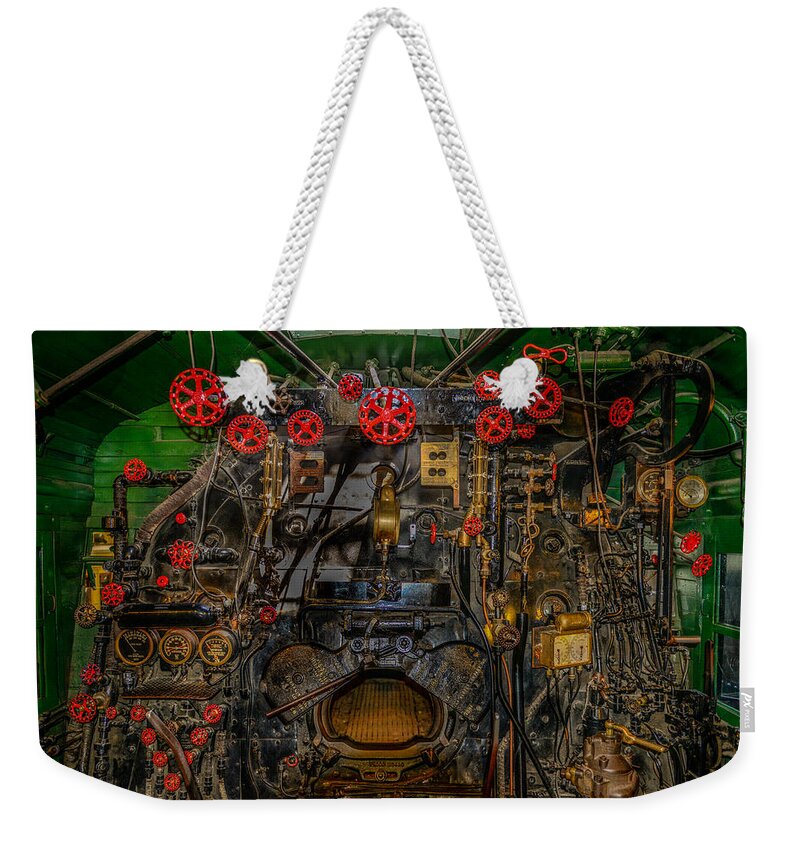 Steam Engine Weekender Tote Bag featuring the photograph Steam Locamotive Controls by Paul Freidlund