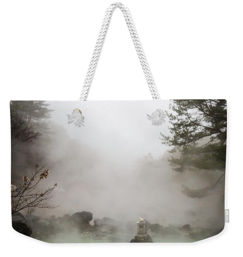 Tranquility Weekender Tote Bag featuring the photograph Steamy Kusatsu by Benoist Sebire