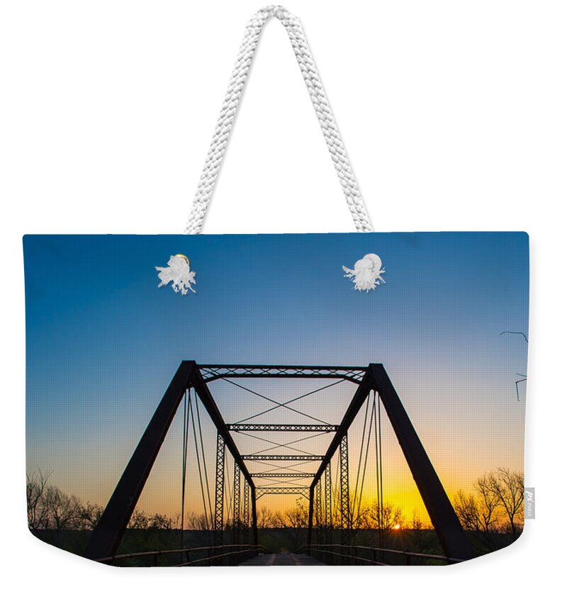 Steel Weekender Tote Bag featuring the photograph Steel Bridge by David Downs