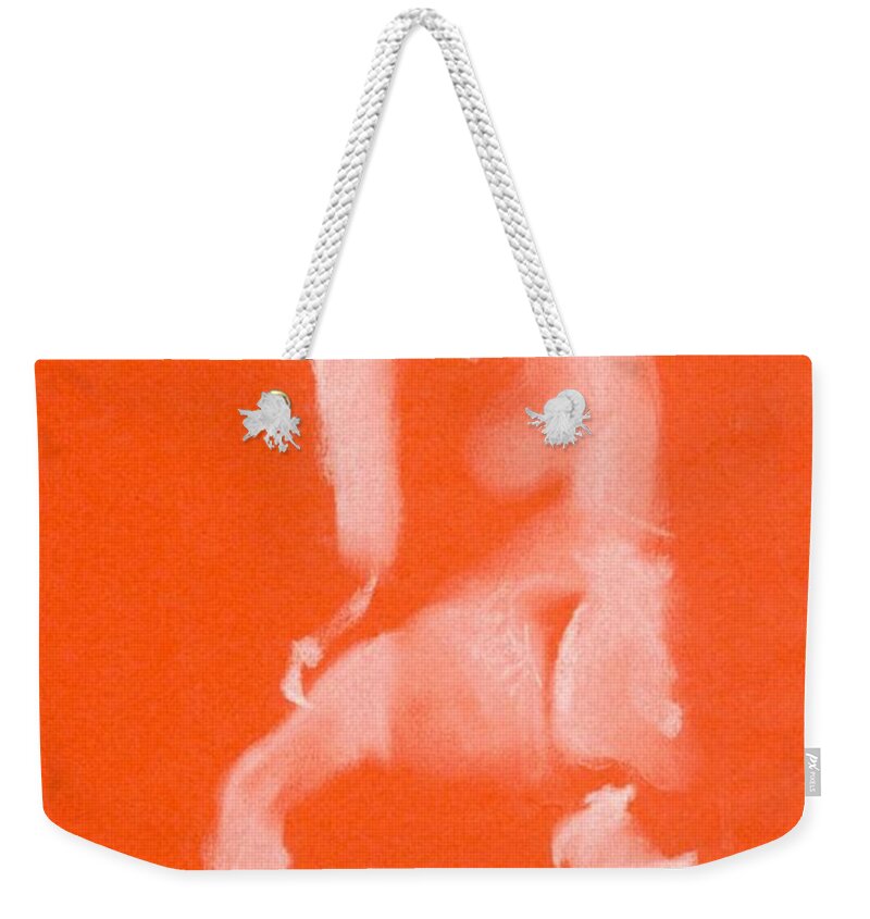 Nude Weekender Tote Bag featuring the drawing Step Up Ett Fotsteg Upp by Marica Ohlsson