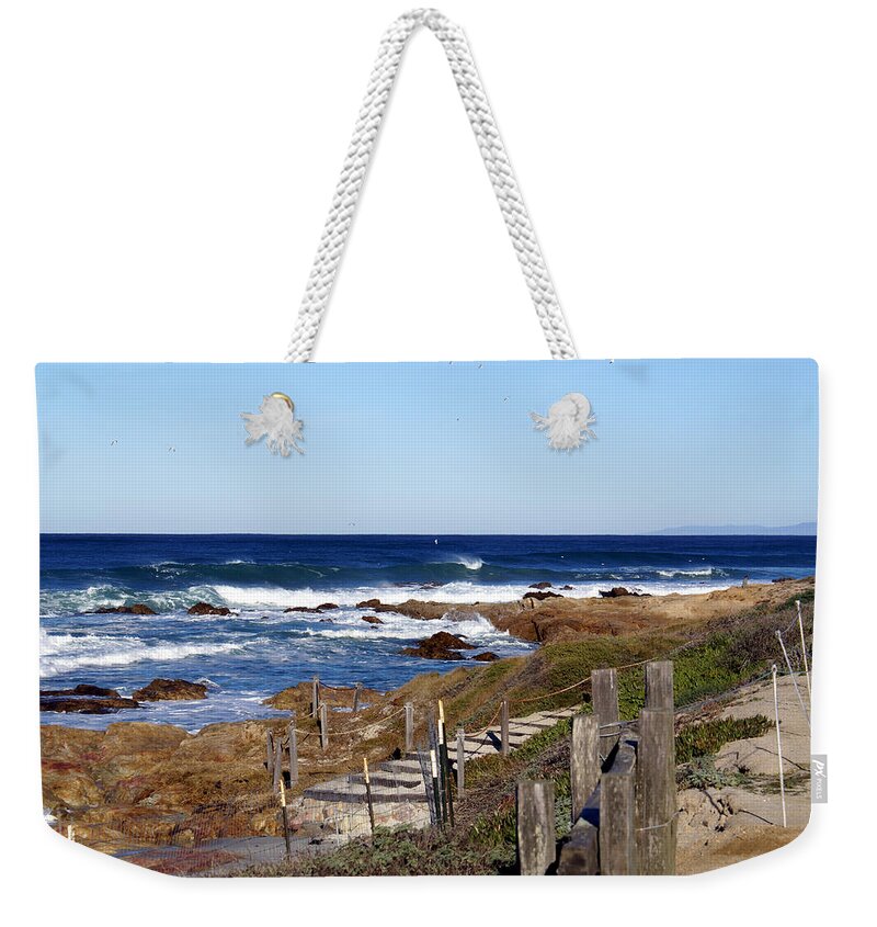 Steps To The Sea Weekender Tote Bag featuring the digital art Steps To The Sea by Barbara Snyder