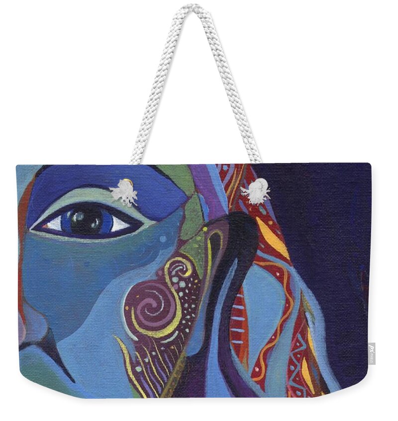 Woman Weekender Tote Bag featuring the painting Still A Mystery 3 by Helena Tiainen
