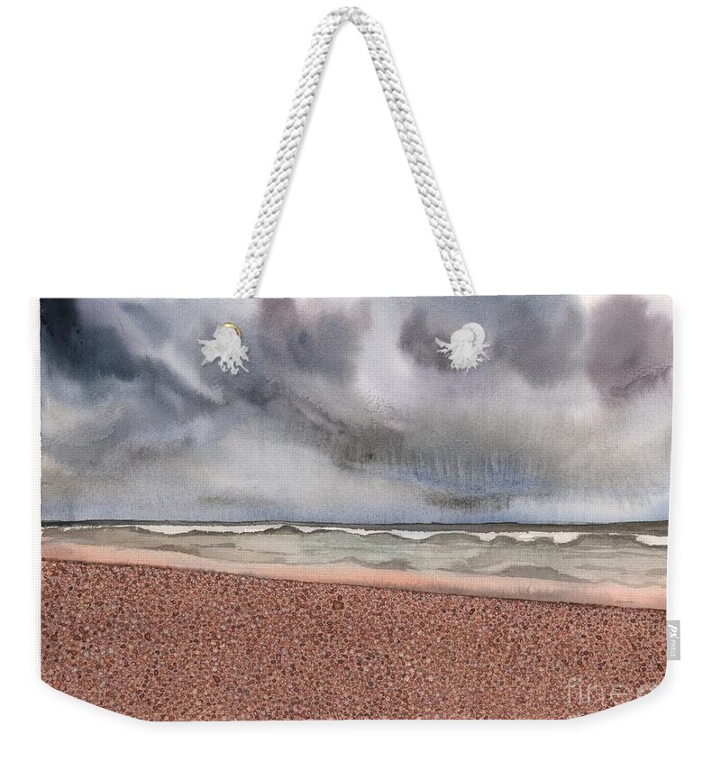 Beach Weekender Tote Bag featuring the painting Stinson Beach by Hilda Wagner