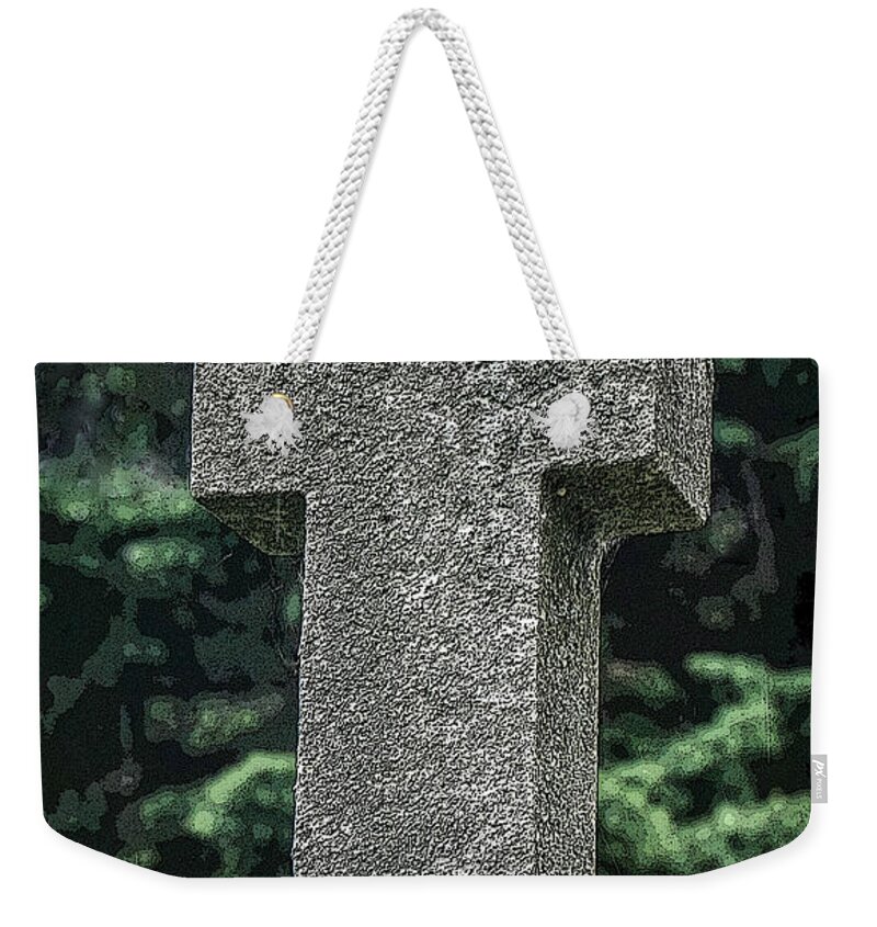 Cross Weekender Tote Bag featuring the photograph Stone Cross by Grace Grogan