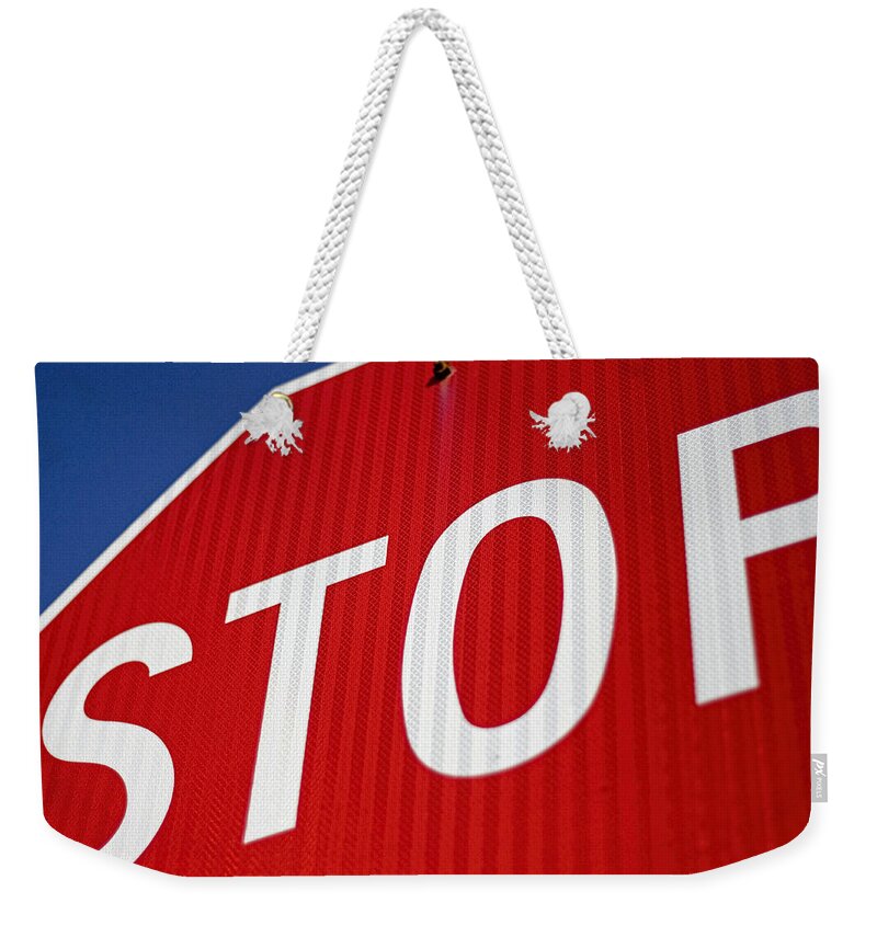 Stop Weekender Tote Bag featuring the photograph Stop by Carol Leigh