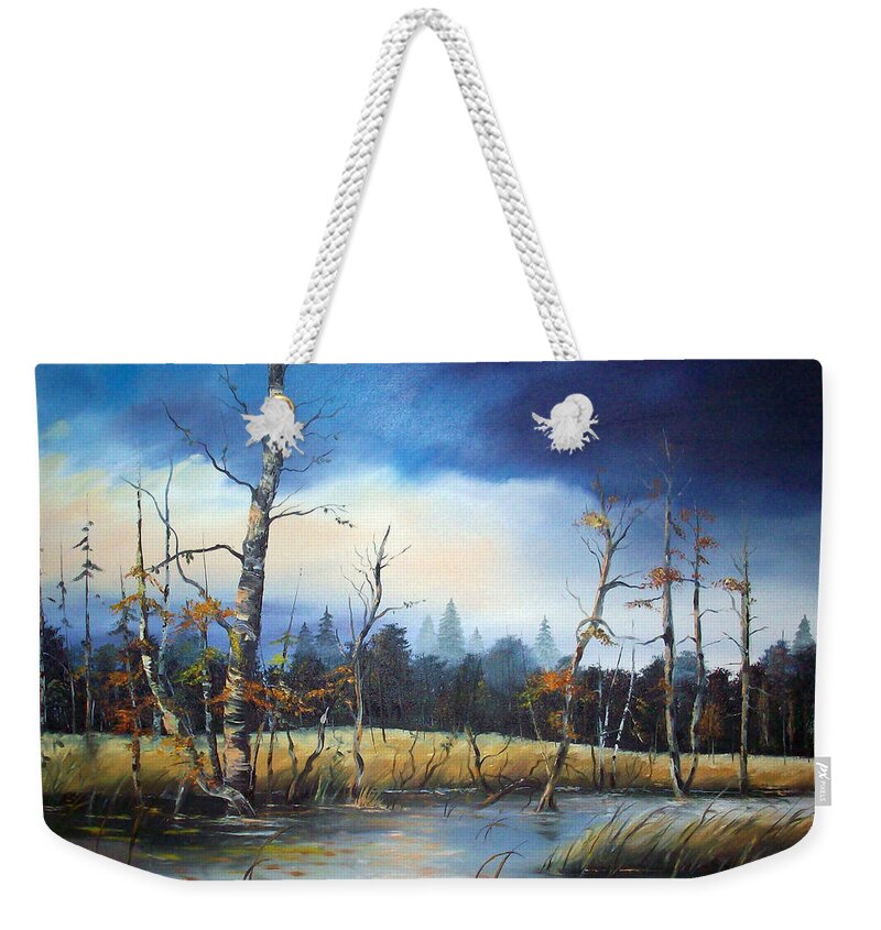 Wildlife Weekender Tote Bag featuring the painting Storm Brewing by Anthony DiNicola