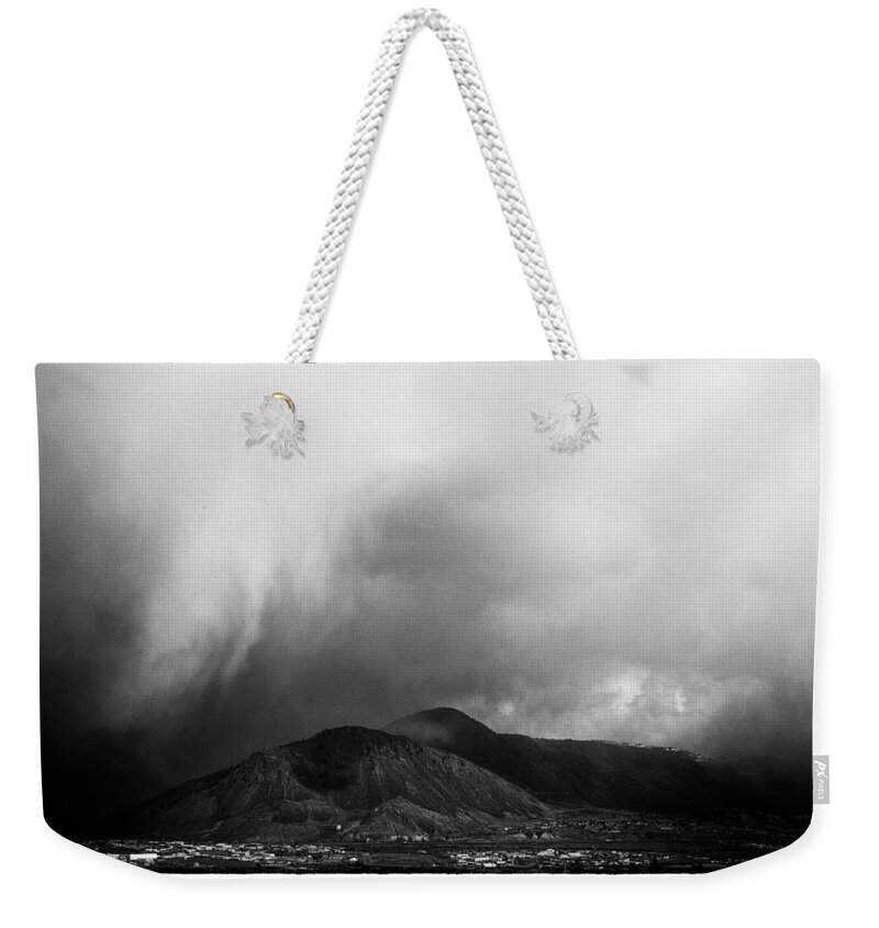 Film Noir Weekender Tote Bag featuring the photograph Storm Over Mt Paul by Theresa Tahara