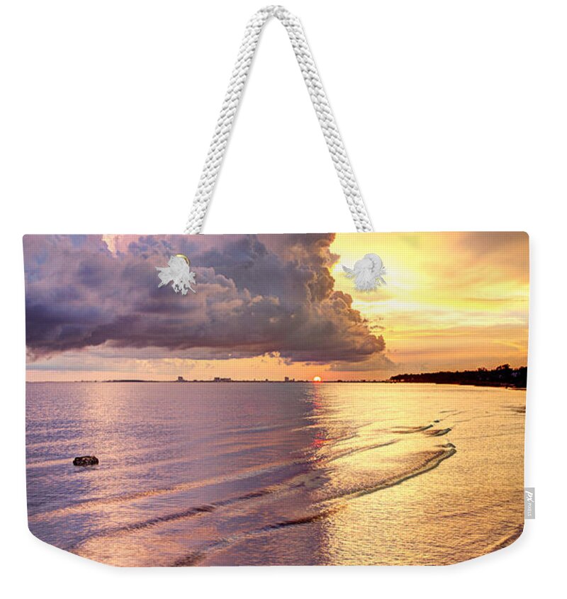 Sunset Weekender Tote Bag featuring the photograph Stormy Glow by Joan McCool