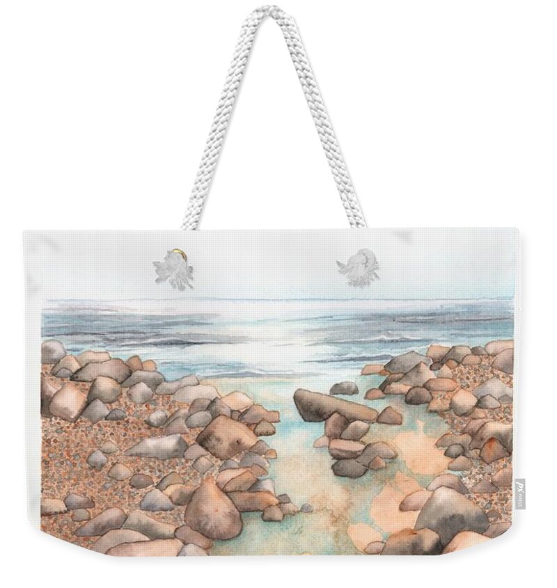 Landscape Weekender Tote Bag featuring the painting Streaming Tide by Hilda Wagner