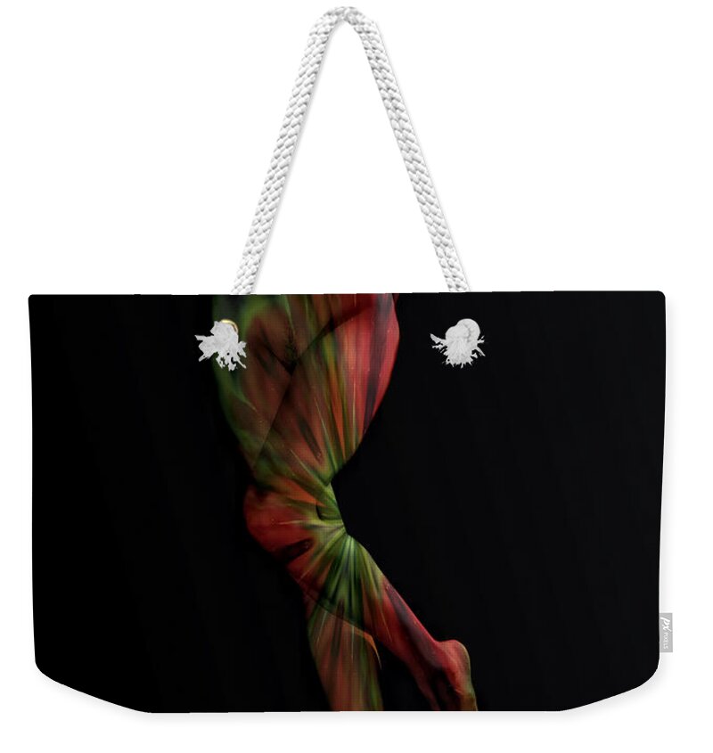 Woman Weekender Tote Bag featuring the photograph Street Artist by Donna Blackhall