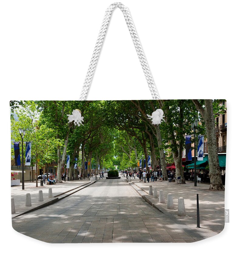 Photography Weekender Tote Bag featuring the photograph Street Scene, Cours Mirabeau by Panoramic Images
