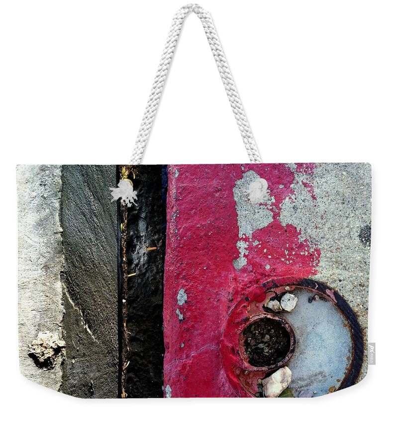  Abstract Weekender Tote Bag featuring the photograph Street Sights 25 by Marlene Burns