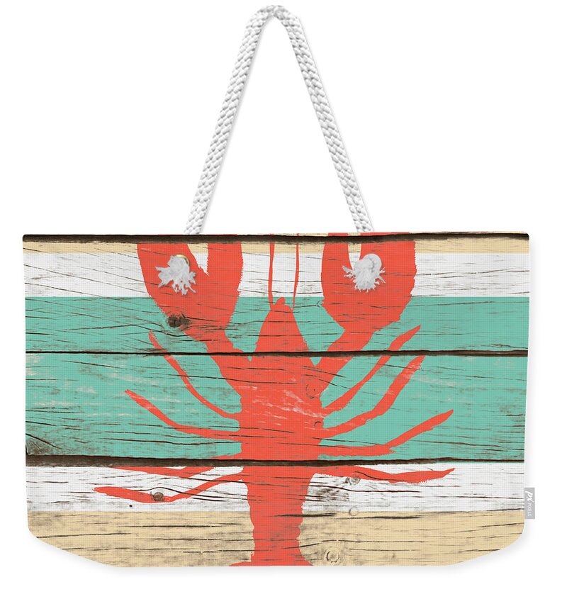 Striped Weekender Tote Bag featuring the digital art Striped Sea Creature Iv by Hugo Edwins