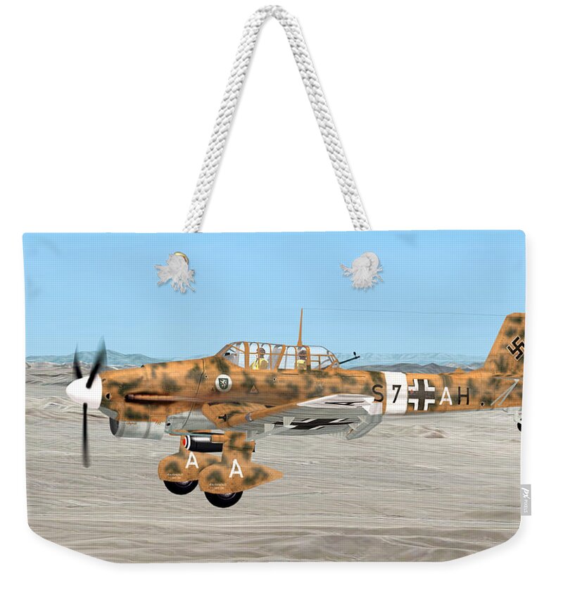 Dive Bomber Weekender Tote Bag featuring the digital art Stuka Dive Bomber by Walter Colvin