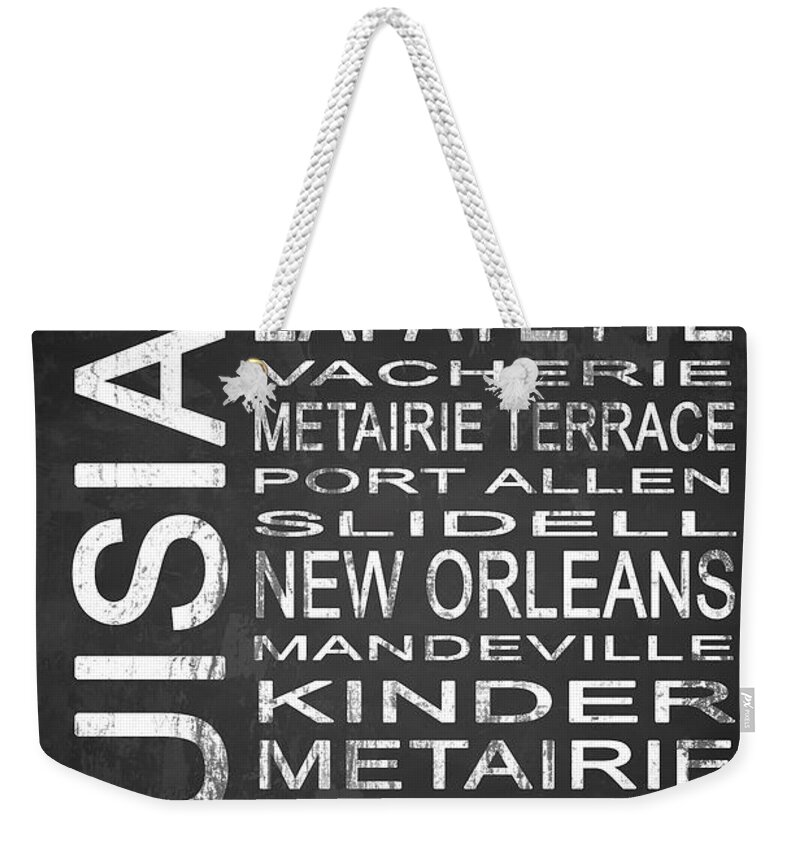 Subway Sign Weekender Tote Bag featuring the digital art SUBWAY Louisiana State 1 by Melissa Smith