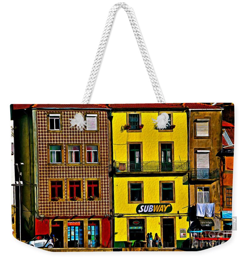 Oporto Weekender Tote Bag featuring the photograph Subway Porto - digital oil by Mary Machare