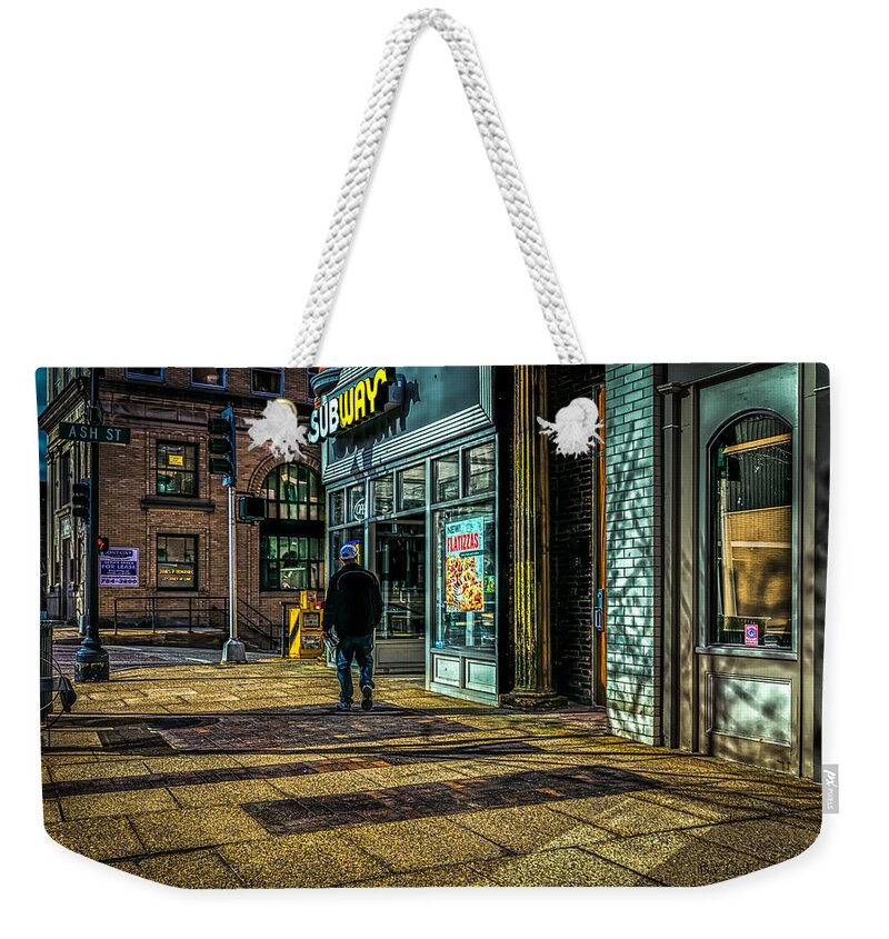 Subway Weekender Tote Bag featuring the photograph Subway Sunrise by Bob Orsillo