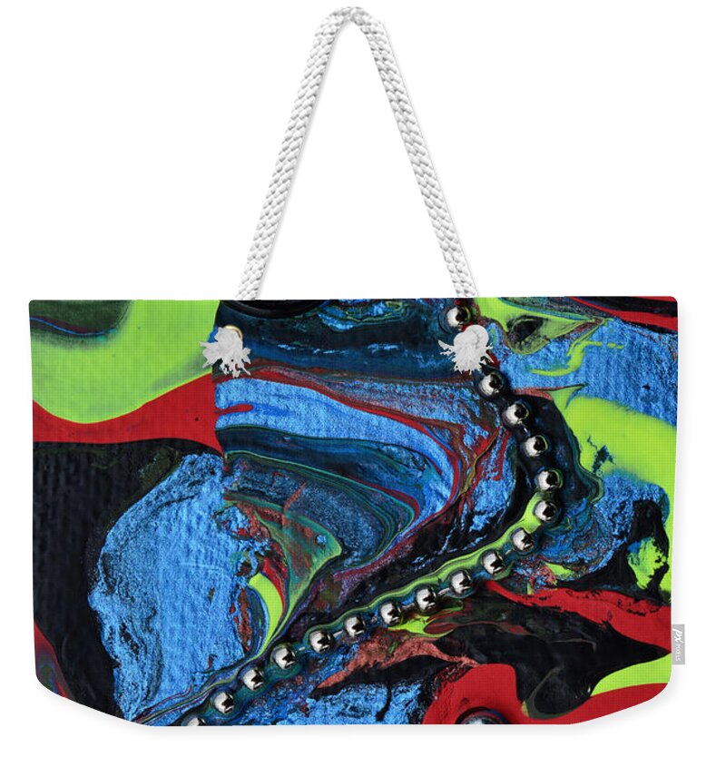 Modern Weekender Tote Bag featuring the painting Succumb To Darkness by Donna Blackhall