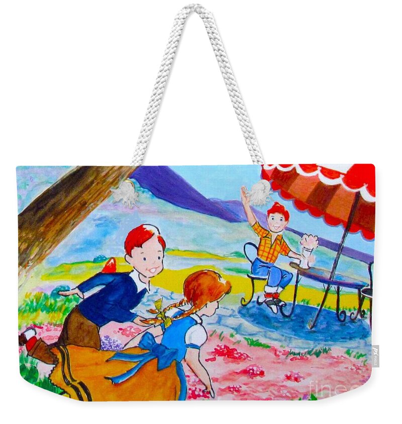 Gouache Weekender Tote Bag featuring the painting Sugarland Vintage by Beth Saffer
