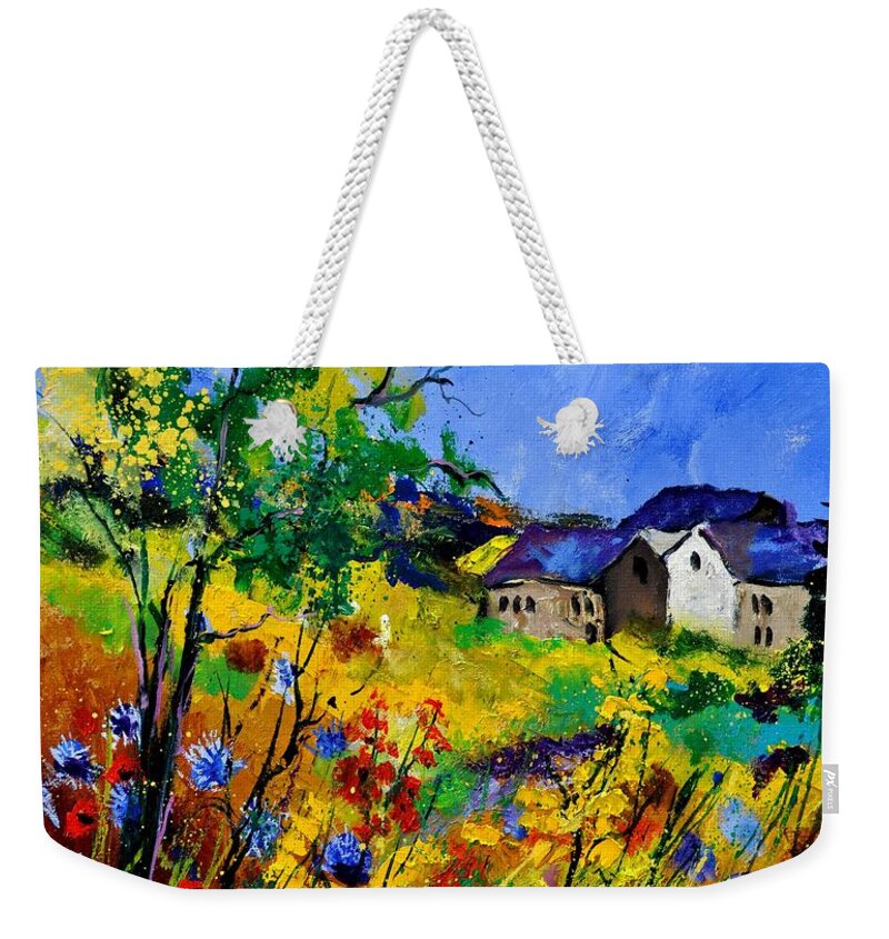 Landscape Weekender Tote Bag featuring the painting Summer 673180 by Pol Ledent