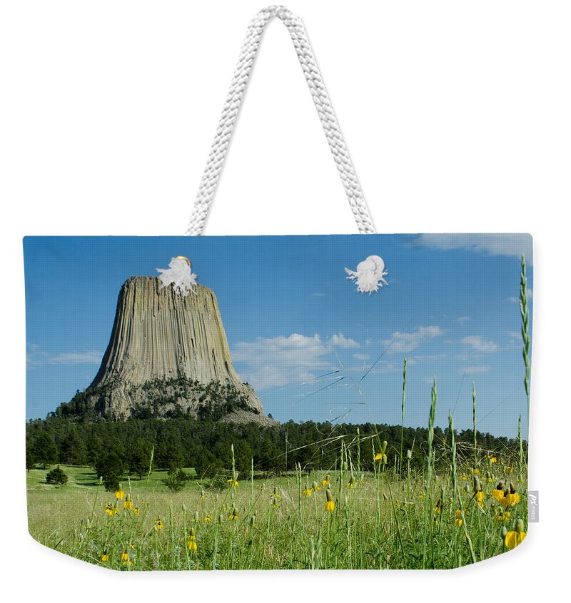 Dakota Weekender Tote Bag featuring the photograph Summer Day at Devils Tower by Greni Graph