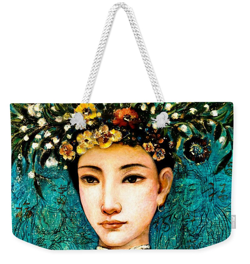 Shijun Weekender Tote Bag featuring the painting Summer II by Shijun Munns