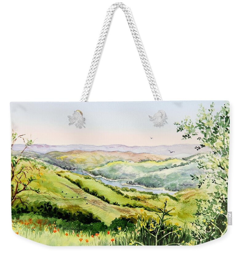 Inspiration Weekender Tote Bag featuring the painting Summer Landscape Inspiration Point Orinda California by Irina Sztukowski