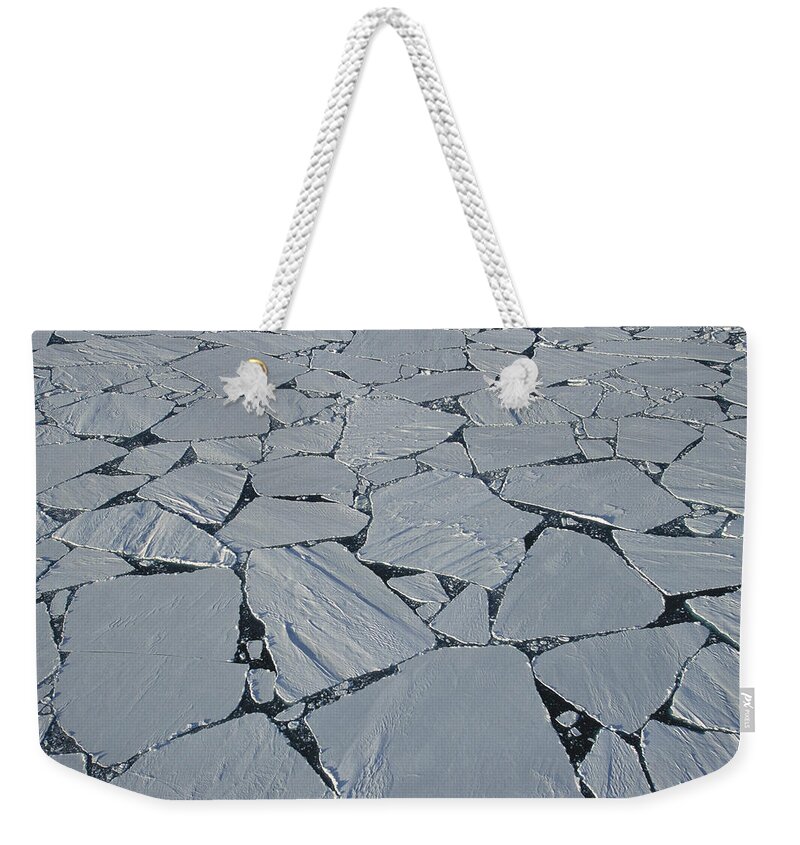 Feb0514 Weekender Tote Bag featuring the photograph Summer Pack Ice Breaking Up Antarctica by Colin Monteath