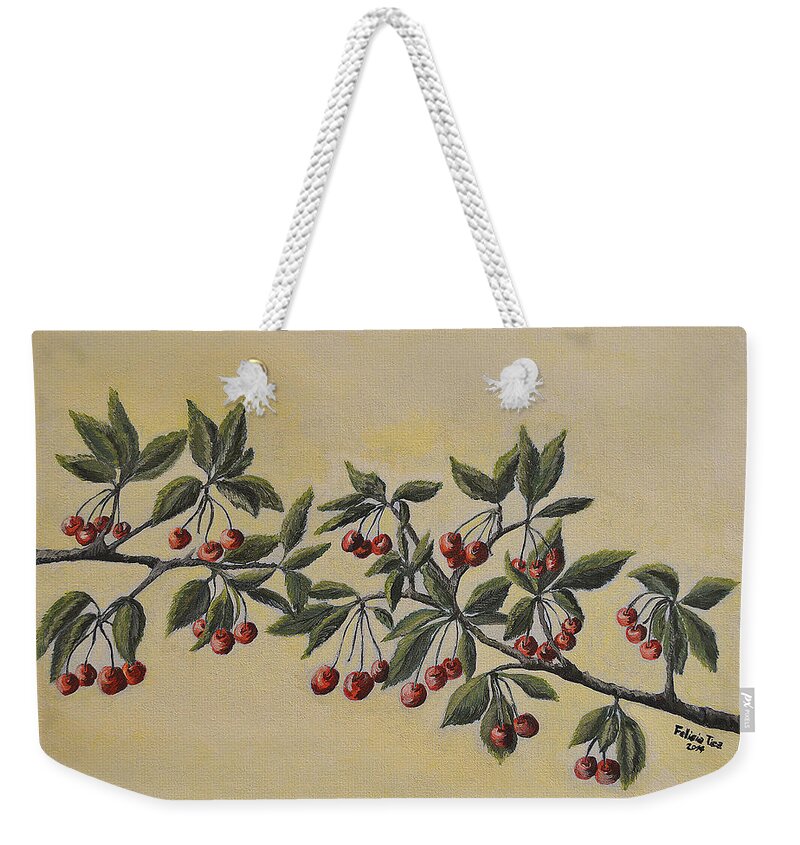 Spring Weekender Tote Bag featuring the painting Summer stay... by Felicia Tica